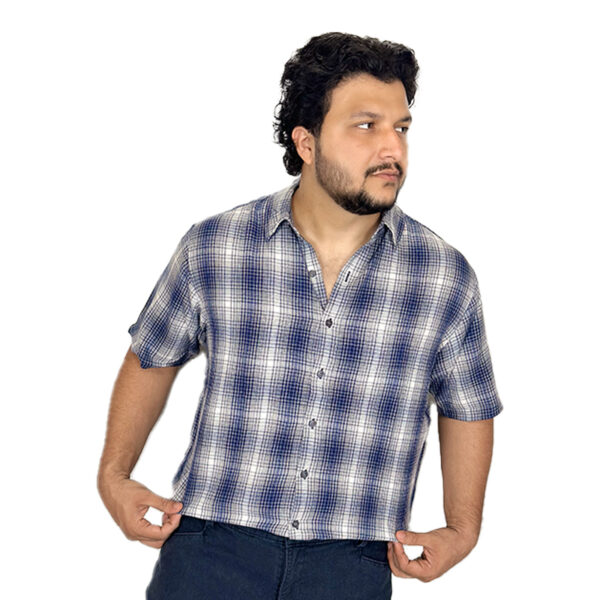 CK Blue Striped Half Sleeve Dress Large Shirt - Image 3
