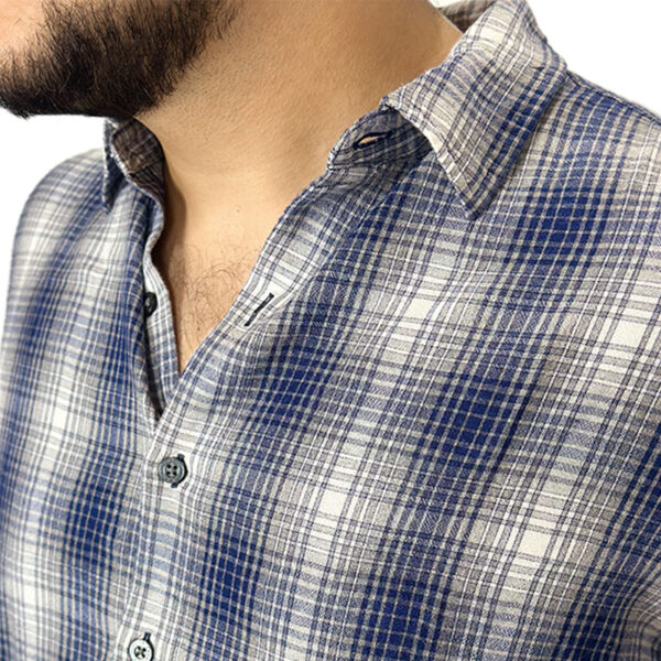 CK Blue Striped Half Sleeve Dress Large Shirt