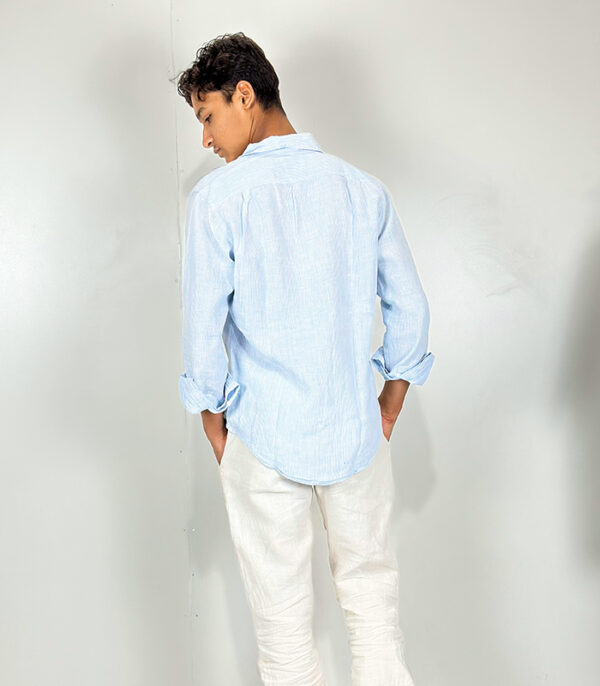 Gap Blue White Pinstripe Causal Dress Long Sleeve Small Shirt - Image 4