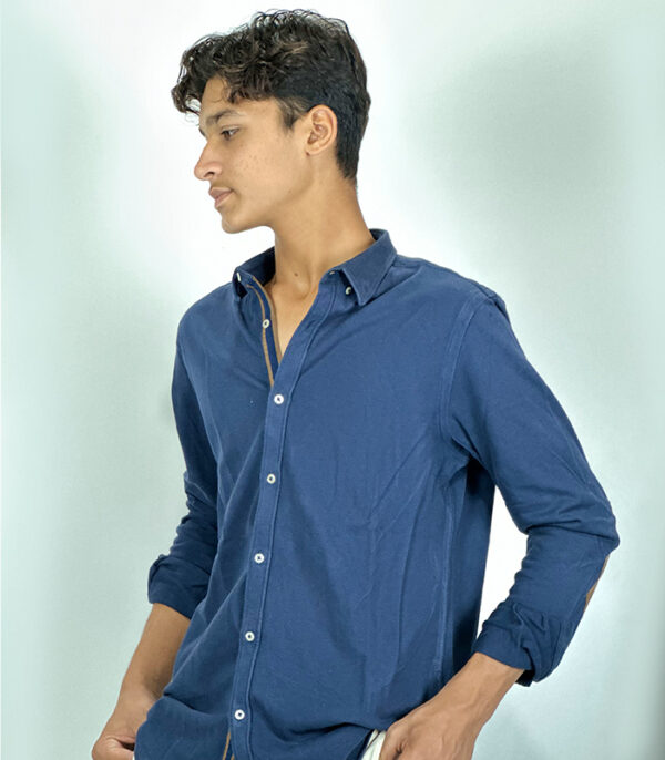 Zara Man Blue Full Sleeve Button-Down Large Shirt - Image 3