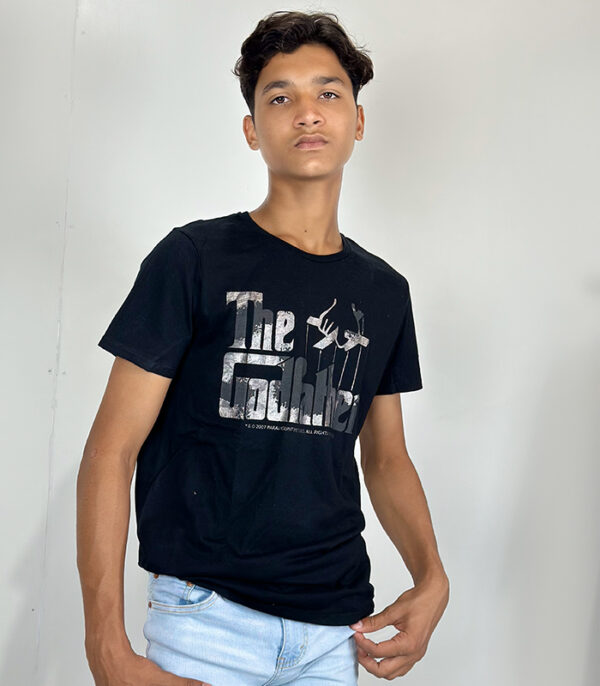 Zara Man The God Father Black T- Shirt Medium - Image 4