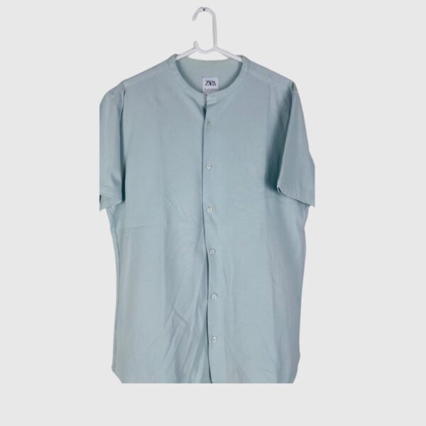 Zara Cotton Mandarin Collar Large Shirt - Image 2