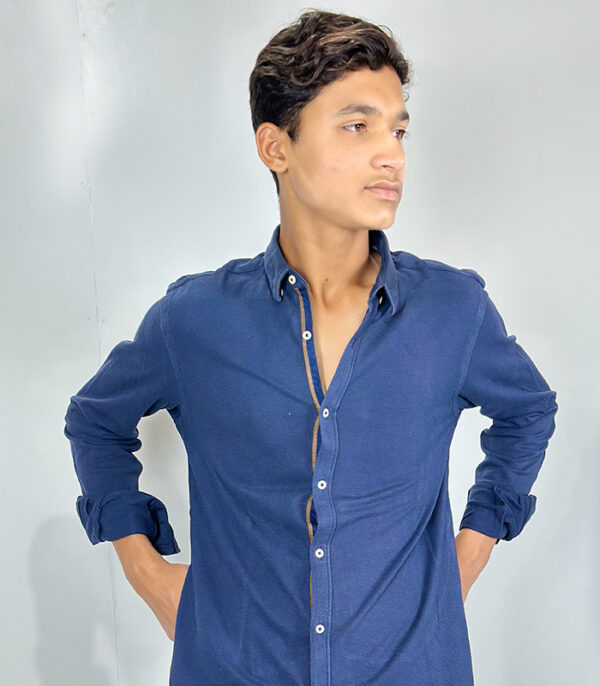 Zara Man Blue Full Sleeve Button-Down Large Shirt - Image 2
