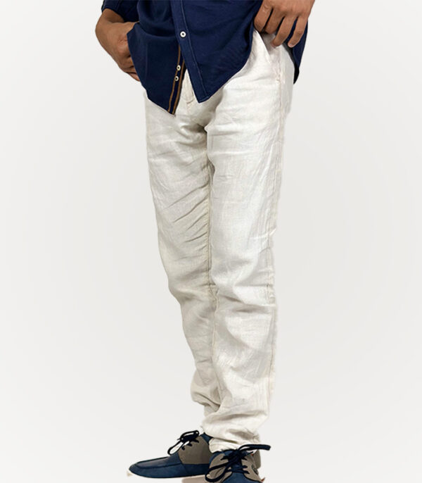 Jules Beige Linen Cotton Size Waist: 30-32 - Image 4