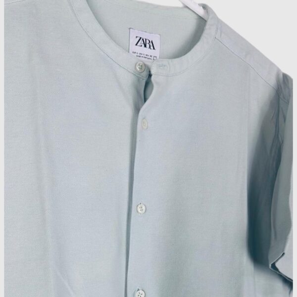 Zara Cotton Mandarin Collar Large Shirt - Image 3