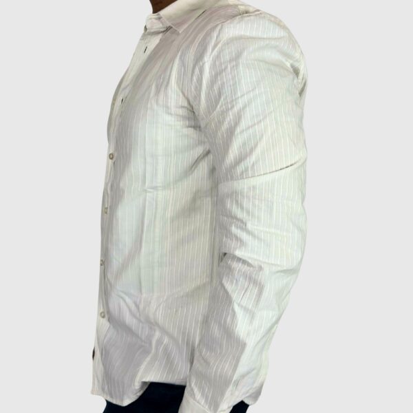 Armani Exchange Business Leisure Mens Strips White Large Shirt - Image 2