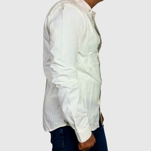 Armani Exchange Business Leisure Mens Strips White Large Shirt